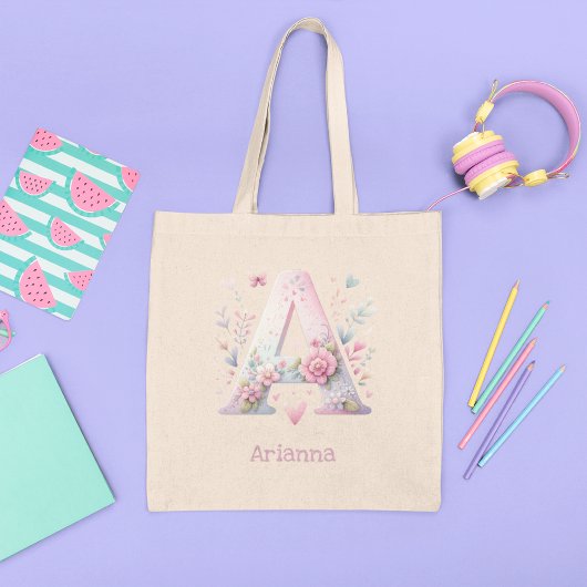 Monogramme floral A Sac fourre-tout