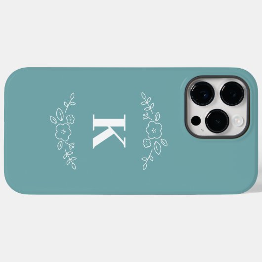 monogramme floral blanc iPhone / coque ipad (Verso (horizontal))