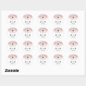 Monogramme Floral Blanc Mariage Favoriser Sticker  (Feuille)