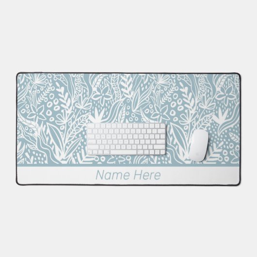 Monogramme floral bleu (Clavier et souris)
