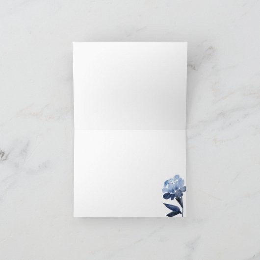 Monogramme floral bleu Deux initiaux Personnalisé (Intérieur)