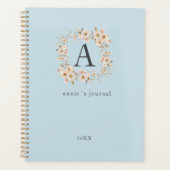Monogramme floral Boho personnalisé bleu (Devant)