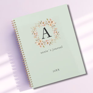 Monogramme floral Boho personnalisé vert