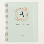 Monogramme floral Boho personnalisé vert (Devant)