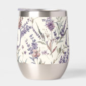 Monogramme floral botanique boho lavande à fleurs (Droite)