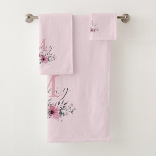monogramme floral botanique chic rose (En situation)