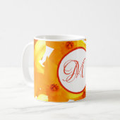 Monogramme floral classique Mug (Devant gauche)