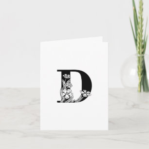 Monogramme Floral D Sur Blanc