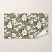 Monogramme floral de Magnolia (Serviette à main)