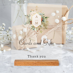 Monogramme floral de Noël tout simplement élégant