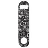 Monogramme floral dessiné blanc noir moderne de (Dos)