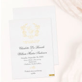 Monogramme floral doré Invitations de mariage