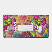 Monogramme Floral Élégant Jaune Vintage (Clavier et souris)