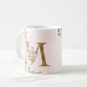Monogramme floral élégant "M" - Mug classique, 325 (Devant gauche)