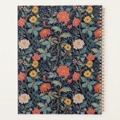 Monogramme floral élégant William Morris bleu (Dos)