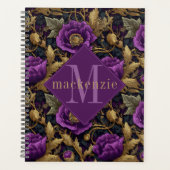 Monogramme floral élégant William Morris or et vio (Devant)