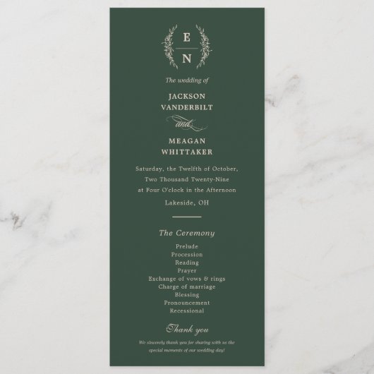 Monogramme floral empilé Initiales Programmes de m (Devant)