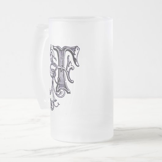 Monogramme floral 'F' - Mug (Devant gauche)