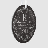 Monogramme floral fleuri de tableau épousant (devant)