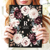 Monogramme floral foncé sophistiqué