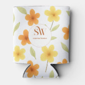 Monogramme floral Glacière avec orange | Fleur jau (Devant)