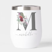 Monogramme Floral Initial Nom Moderne (Arrière)