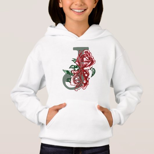 monogramme floral lettre majuscule J (Devant)