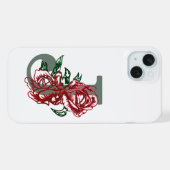 monogramme floral lettre majuscule J (Verso Horizontal)