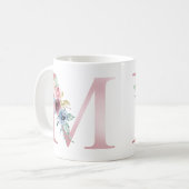 Monogramme floral M Mug (Devant gauche)
