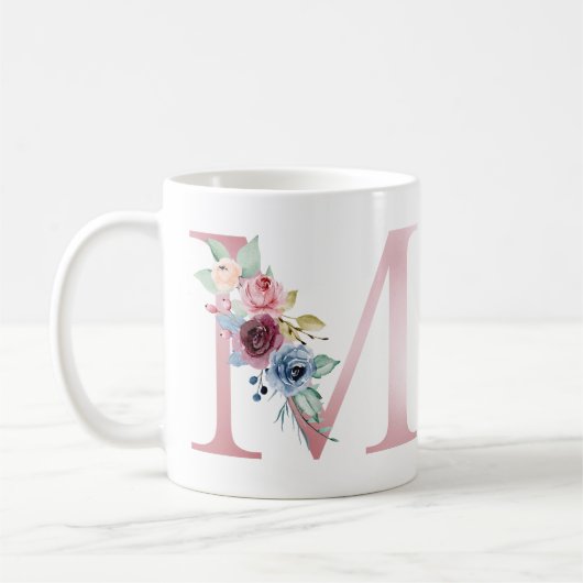 Monogramme floral M Mug (Gauche)