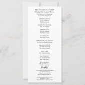 Monogramme Floral Mariage Cérémonie Programme (Dos)