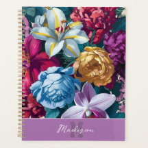 monogramme floral moderne coloré