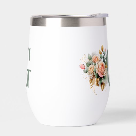 Monogramme floral moderne élégant (Gauche)