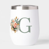 Monogramme floral moderne élégant (Arrière)