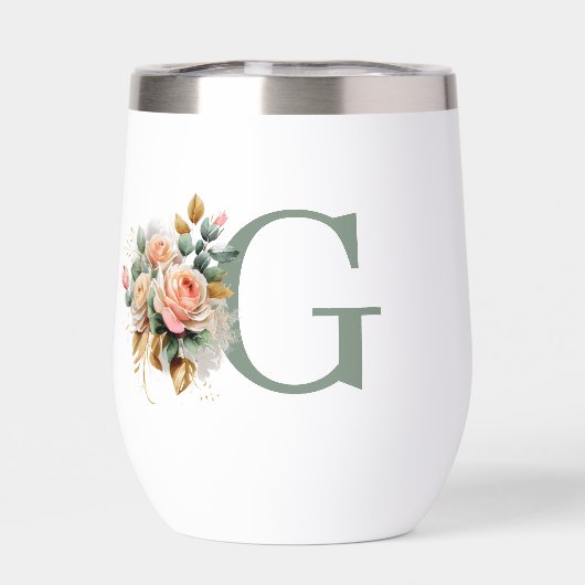 Monogramme floral moderne élégant (Arrière)