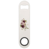 Monogramme Floral Moderne en Rose Bourgogne Aquare (Devant)