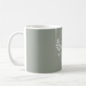 Monogramme floral moderne vert Nom de famille Mug (Gauche)