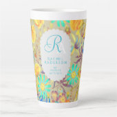 Monogramme floral mystique en floraison Mug latte  (Devant)