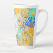 Monogramme floral mystique en floraison Mug latte  (Droite)
