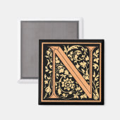 Monogramme floral 'N' - Aimant (Recto/Verso)