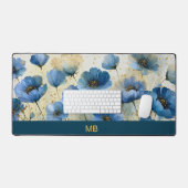 Monogramme floral Navy Crème Or Luxe (Clavier et souris)