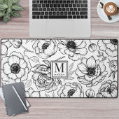Monogramme floral noir blanc