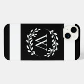 Monogramme floral noir et blanc (Verso Horizontal)