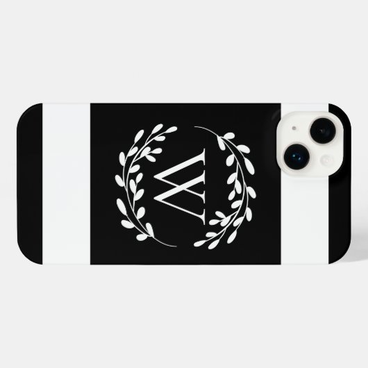 Monogramme floral noir et blanc (Verso Horizontal)