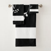 Monogramme floral noir et blanc (En situation)