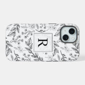 Monogramme floral noir et blanc (Verso Horizontal)