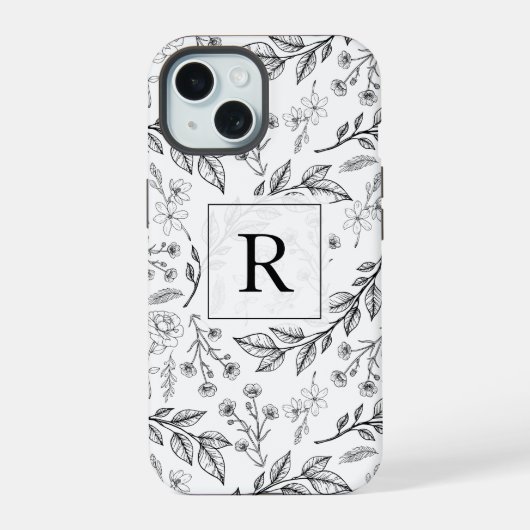 Monogramme floral noir et blanc (Verso)