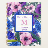 Monogramme Floral Nom et date Journal/ (Devant)