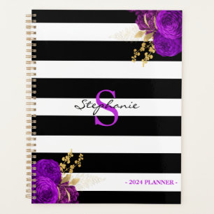 Monogramme Floral Or Purpurea Rayures Noires 2024