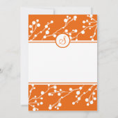 Monogramme floral orange blanc Faire-part de maria (Dos)